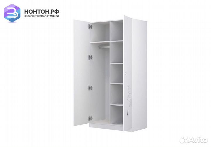 Шкаф двухдверный Polini kids French 1230 Amis белы