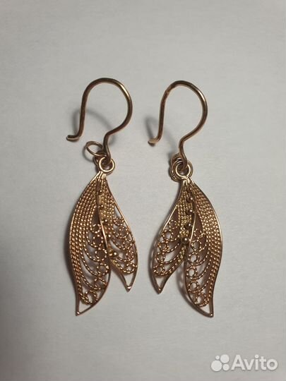 Серьги золотые винтаж