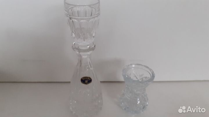 Графин и ваза хрустальная bohemia
