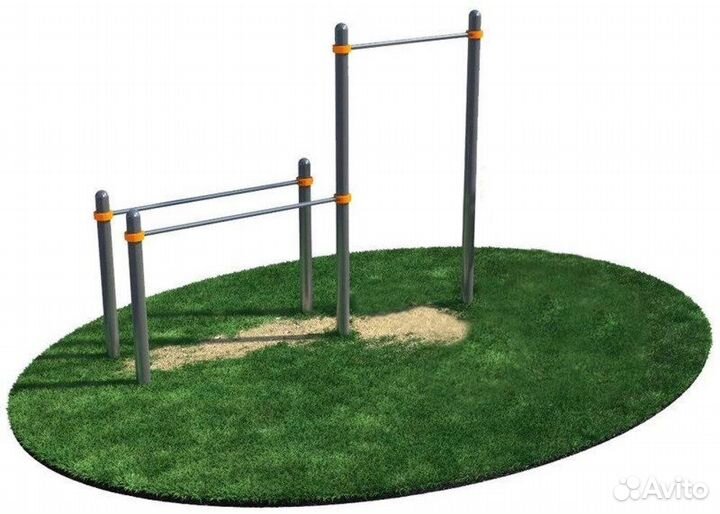 Уличный турник с брусьями