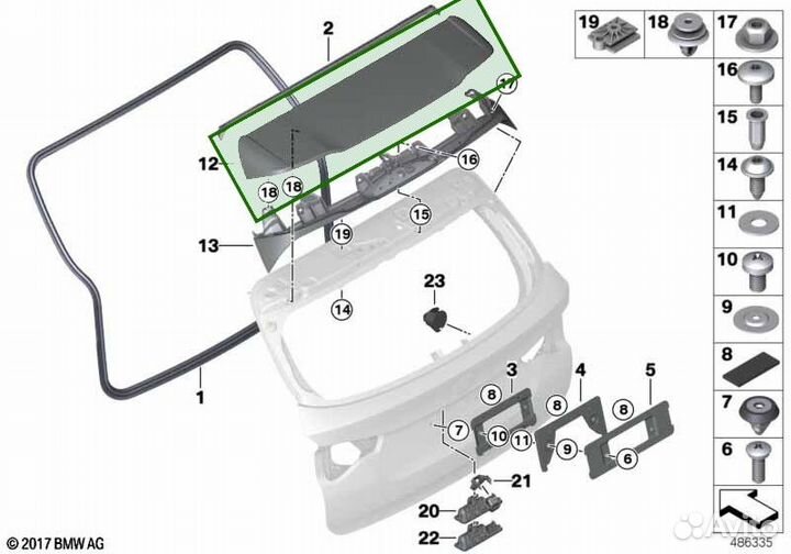 Спойлер багажника Bmw X3 G01 B47 G01 B47 2021