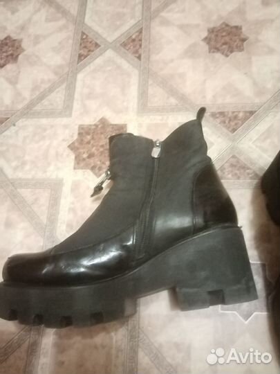 Зимние ботинки натуральная кожа и мех