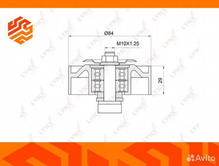 Ролик натяжной приводного ремня lynxauto PB5020