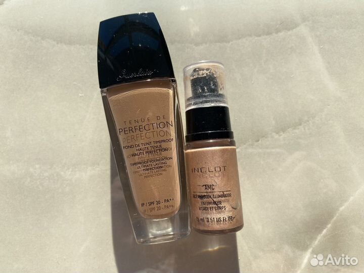 Inglot хайлайтер, guerlain тональный крем
