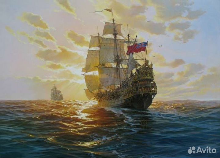 Картины маслом на холсте большие Парусники море