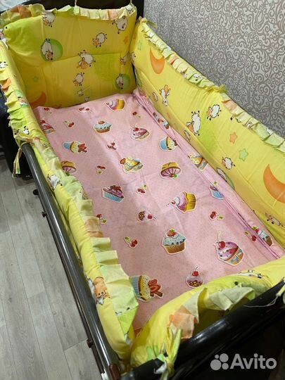 Детский матрац+комплекты постельного белья