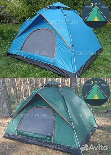 Палатка автоматическая 4-х местная с тентом