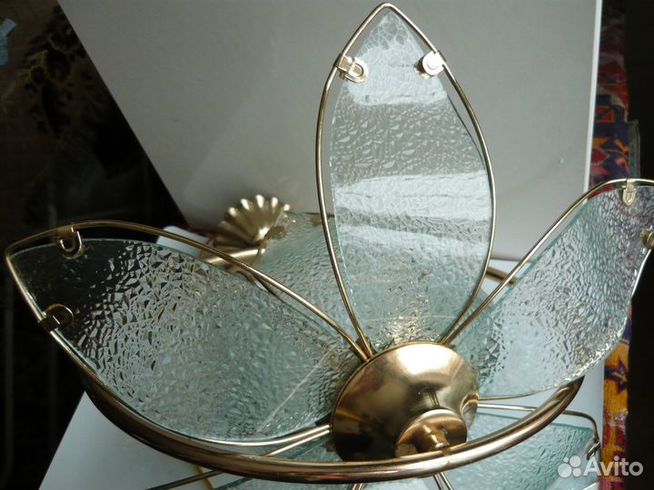 Светильник-люстра Цветок,стекло СССР