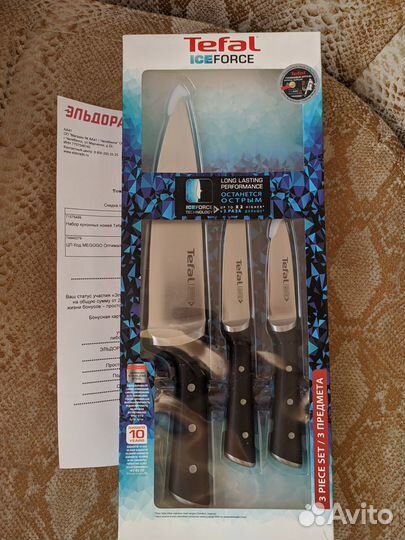 Набор ножей Tefal Ice Force (3 ножа) новый