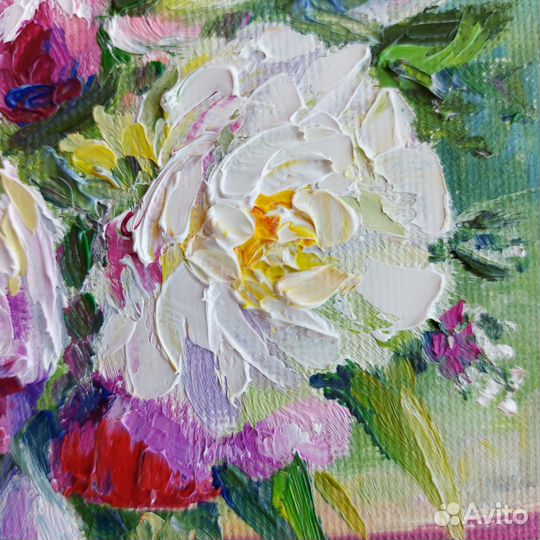 Картина с пионами 