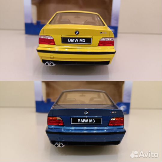 BMW M3 (E36) Coupe 1:18 Синий / Желтый