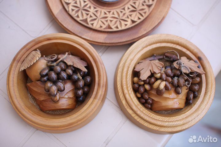 Настенные сувениры, фарфор, лазурь, дерево