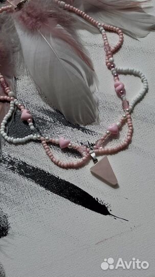 Чокер, подвески из бисера