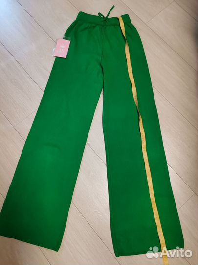 Брюки палаццо машинной вязки