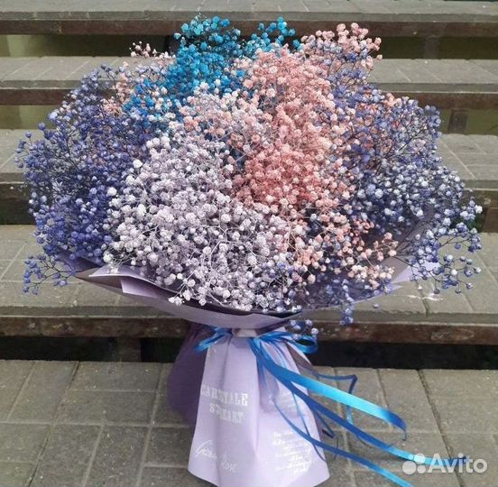 Гипсофилы с открыткой