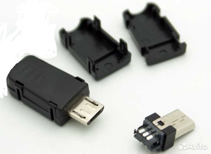Штекер micro USB 2.0 b 5pin под пайку на кабель