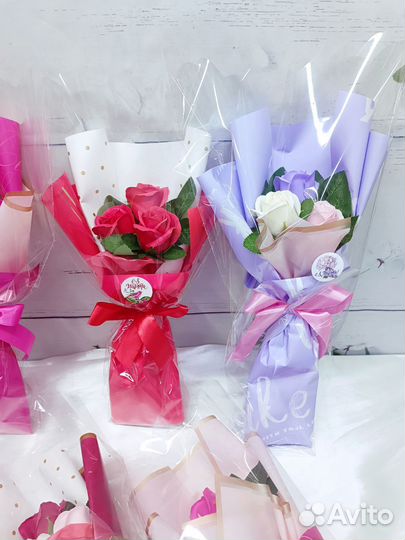 Букеты роз из мыла