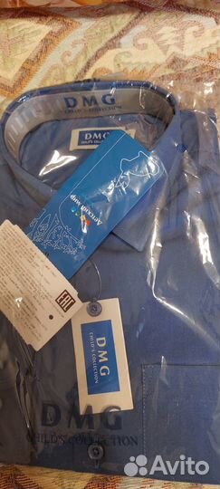 Рубашка. темно-синий. Новая. Размер 35. 152 рост