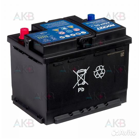 Аккумулятор автомобильный Rocket AGM L2 60Ah 640A