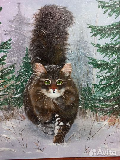 Картина маслом,Лесной кот