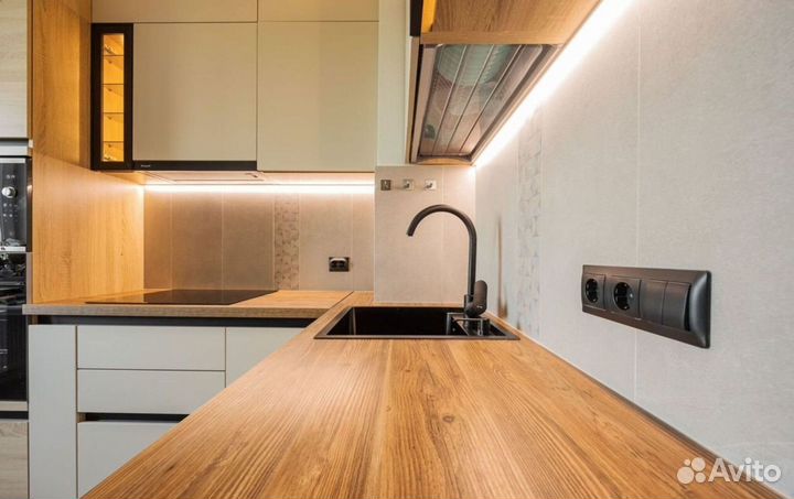 Кухня Бежевая по индивидуальному заказу