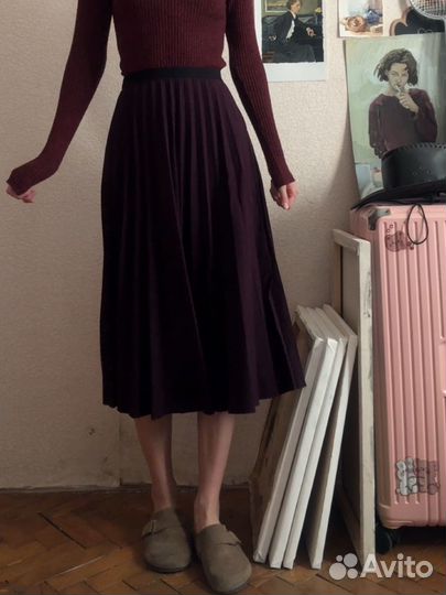 Юбка гафре бордовая S