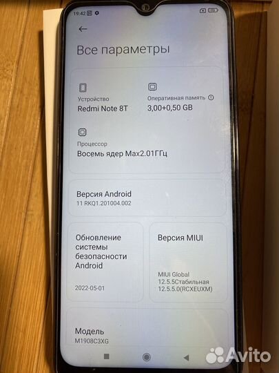Xiaomi Redmi Note 8T, 3/32 ГБ