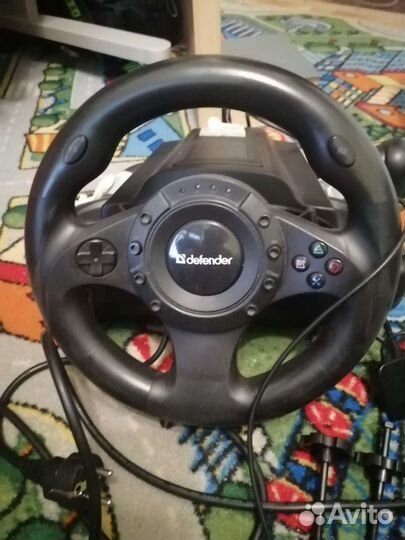 Игровой руль с педалями и коробкой передач