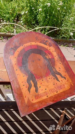 Старинная икона Спас Нерукотворный Север 45*33, 5