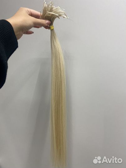 Волосы для наращивания натуральные блонд