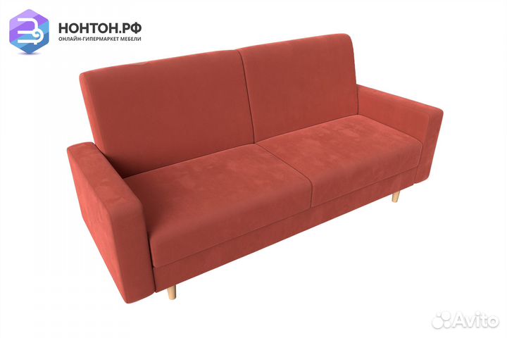 Диван книжка Бонн микровельвет коралловый