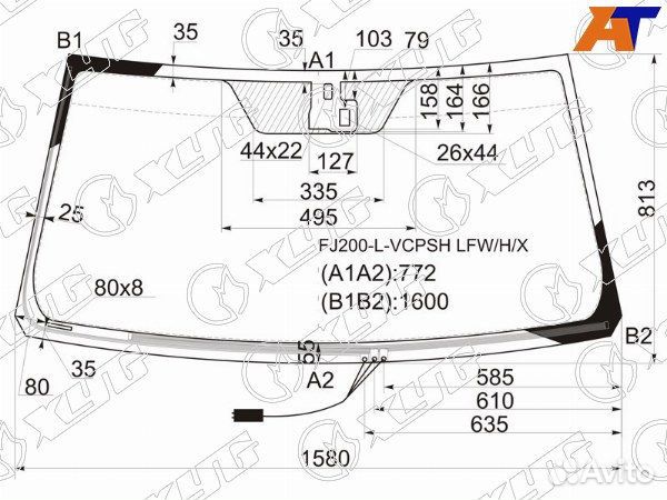 Стекло лобовое toyota land cruiser 200