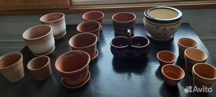 Горшки цветочные керамика маленькие, средние до 5л