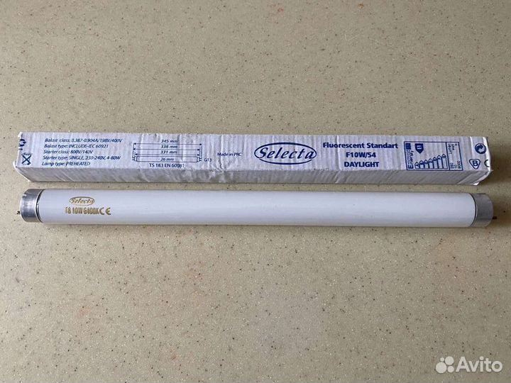 Лампа люминисцентная Selecta F10/54 T8 G13 345mm