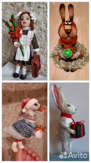 Ватные елочные игрушки