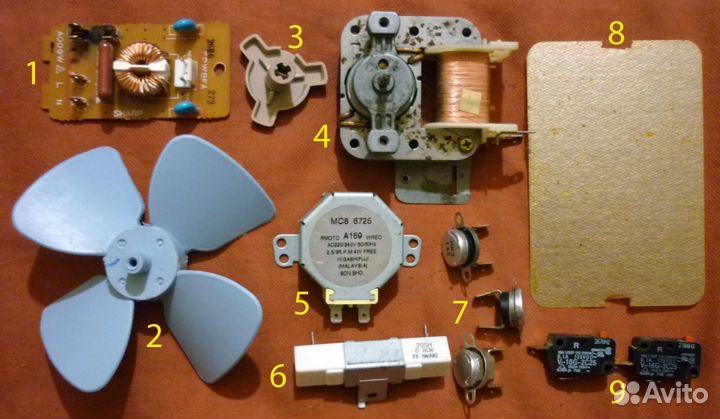 Sharp R-3S57 и Supra MWS-1816MW - б/у детали