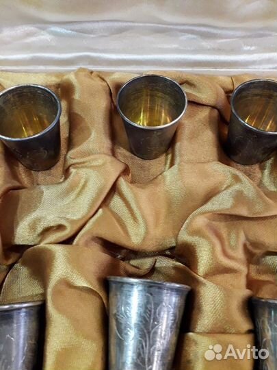 Стопки серебро позолота набор 60 годы