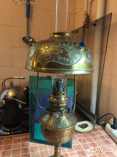 Старинная керосиновая лампа Франция 19век