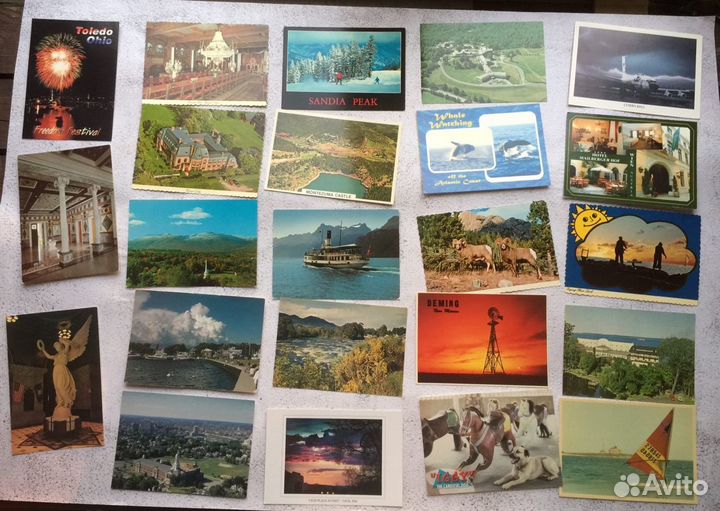 Открытки почтовые Европа, США чистые, винтаж