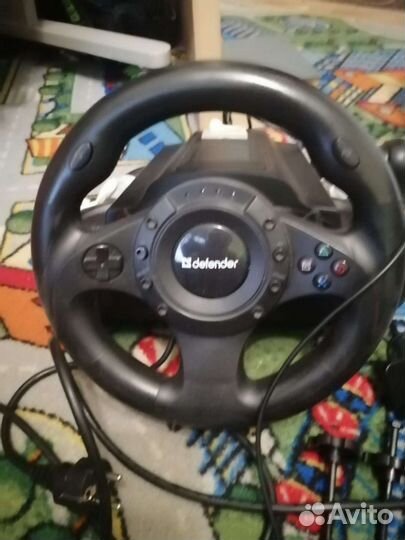 Игровой руль с педалями и коробкой передач