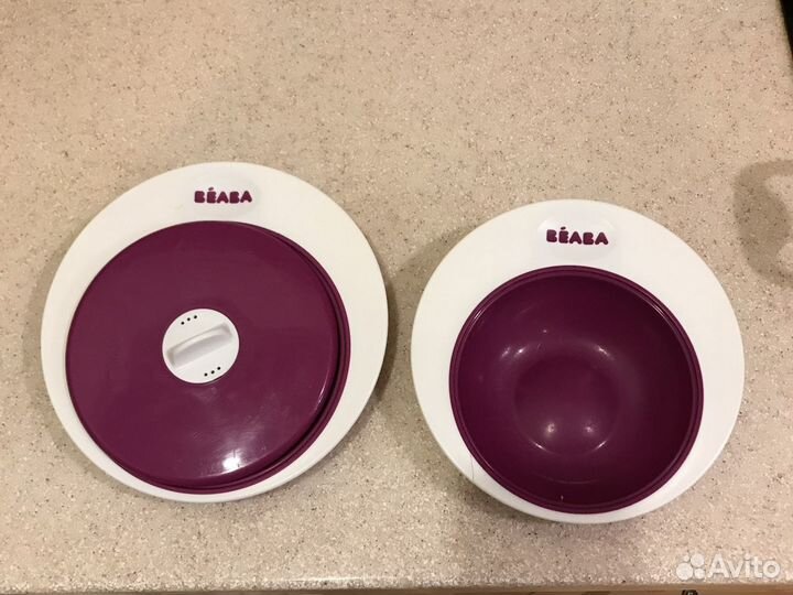 Тарелка детская пластиковая с крышкой Beaba