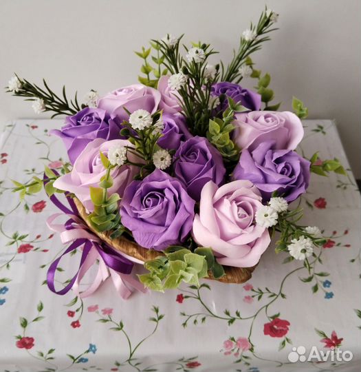 Композиция из мыльных роз