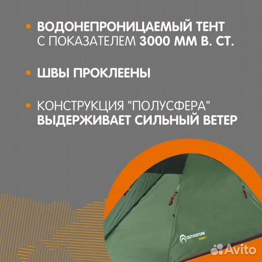 Двухместная туристическая палатка