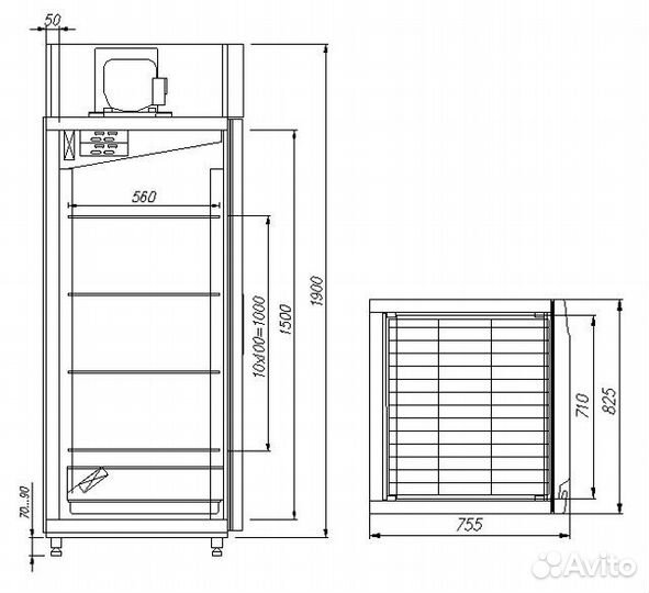 Шкаф холодильный Полюс M700GN-1-G-MHC 9005