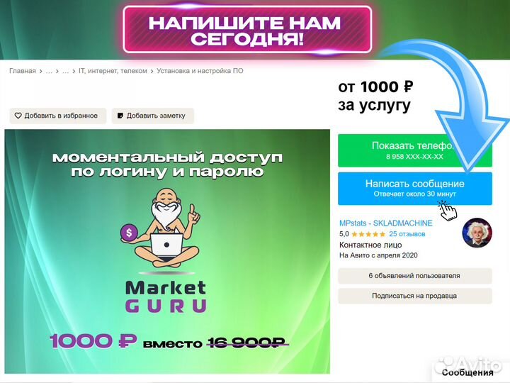 Аналитика маркет гуру / market guru на 30 дней