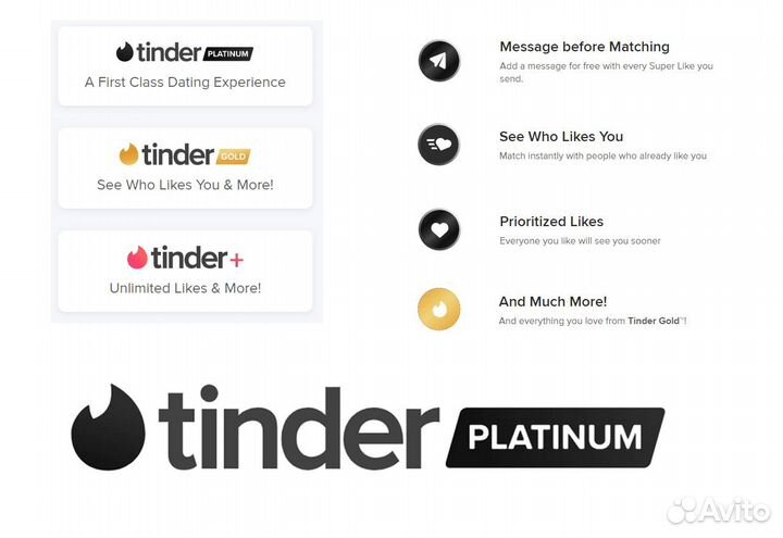 Подписка Tinder plus месяц