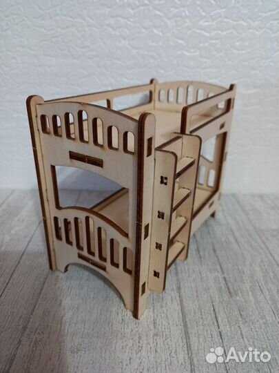 Кроватка в кукольный домик 2-х ярусная