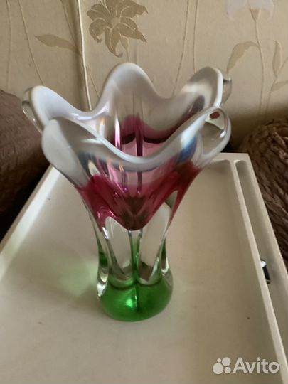 Ваза Богемия цветной хрусталь - Чехия