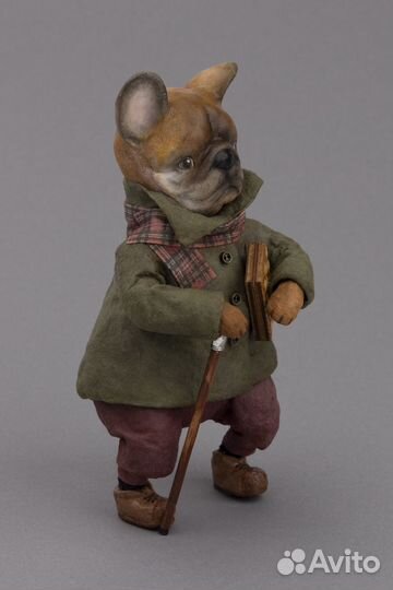 Ватные елочные и интерьерные игрушки Бульдог