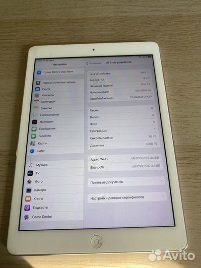 iPad air 1 16gb Wi-Fi